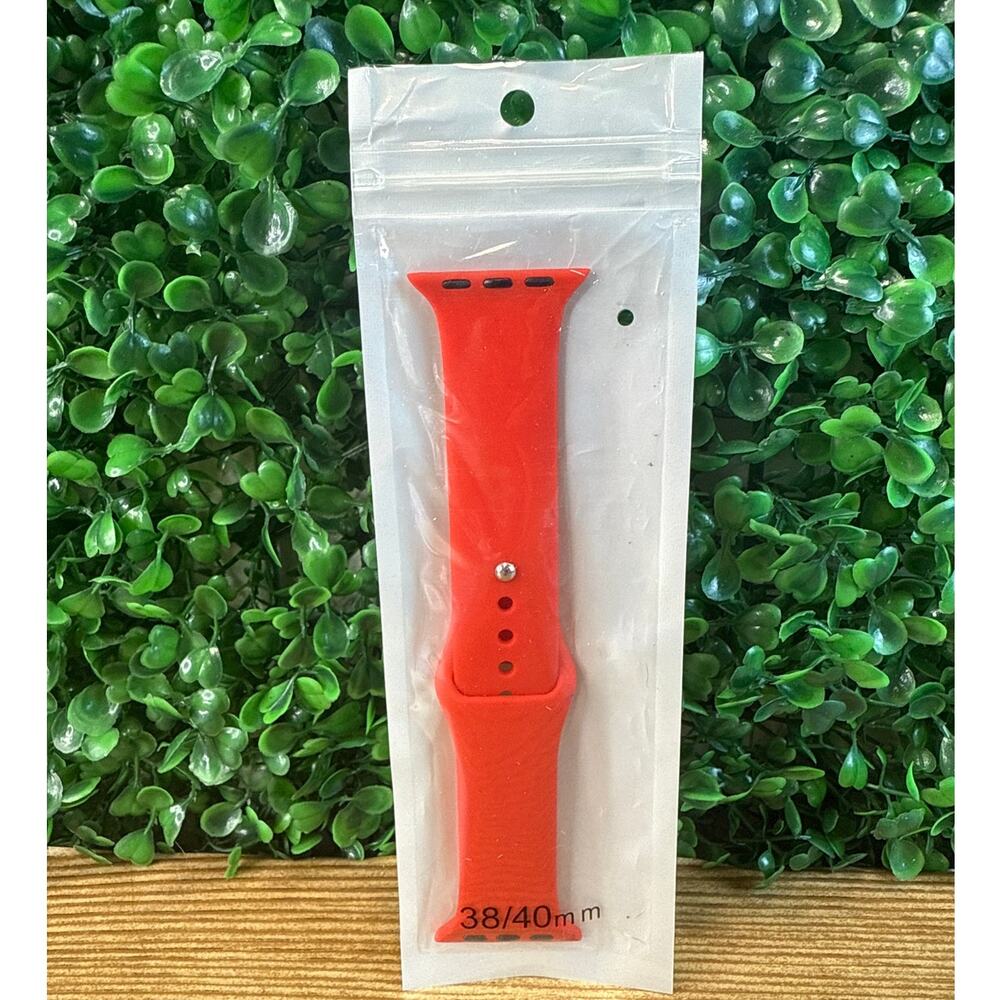 New Red Silicone Smart Watch Band Compatible with Apple Watch 38/40 mm Gift